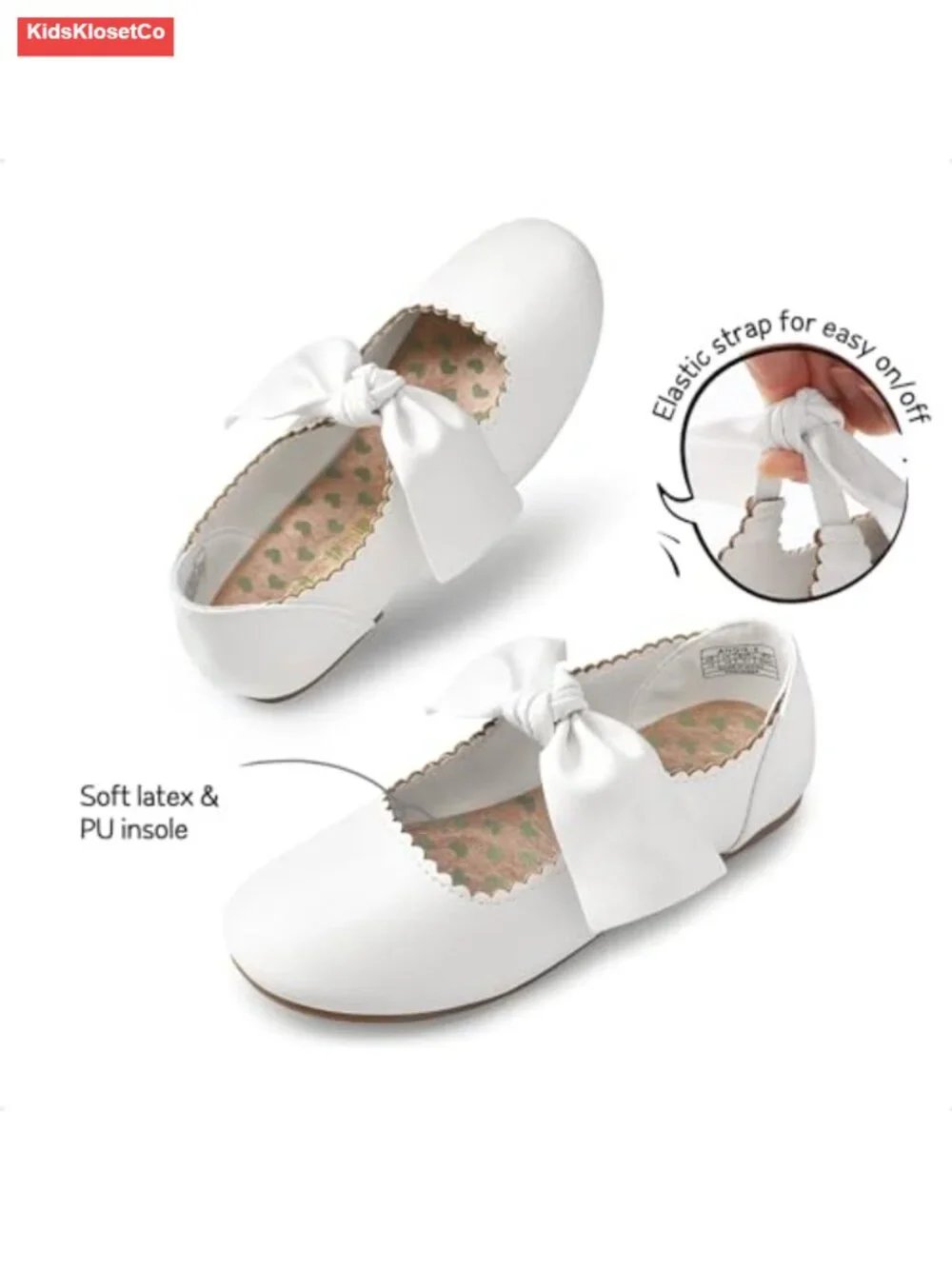 Girls Ballerina Flats Mary Jane Front Bow Dress Shoes